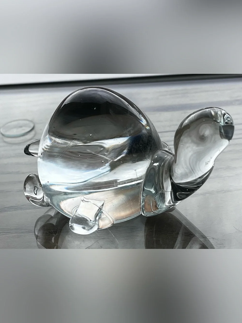 Clear Glass Turtle Decorative Paperweight - Home Accents